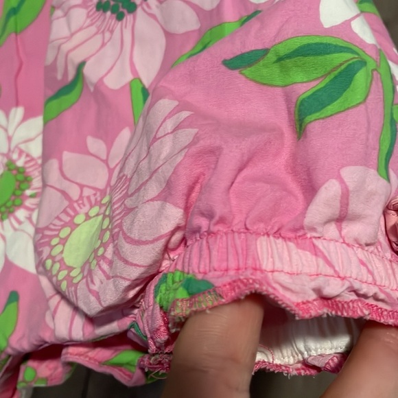 Lilly Pulitzer white label pink floral short-all romper 18-24 mos. - Picture 5 of 6